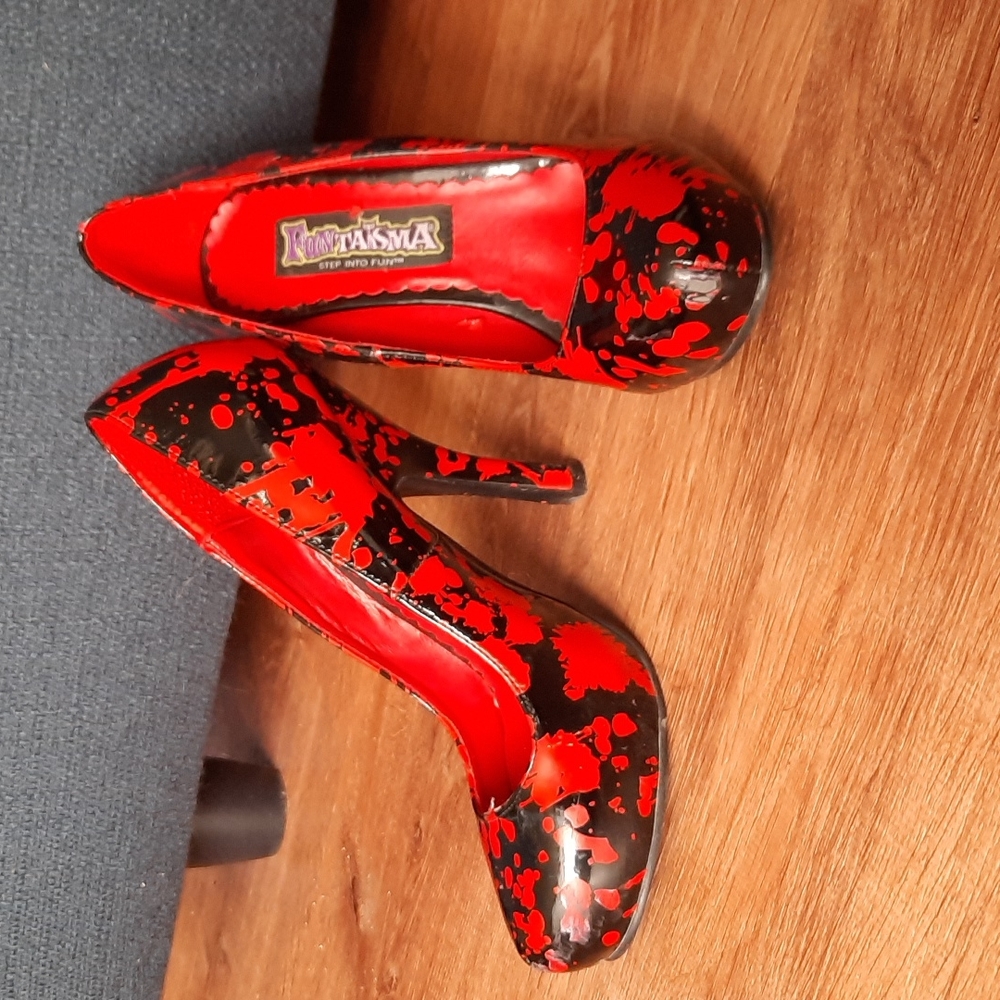 Women's Red and Black Heels